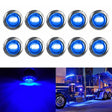 10 PCS MK-118 3/4 inch Metal Frame Car / Truck 3LEDs Side Marker Indicator Lights Bulb Lamp (Blue Light) - Clearance Lights by PMC TechLife | Online Shopping South Africa | PMC TechLife | Buy Now Pay Later Mobicred