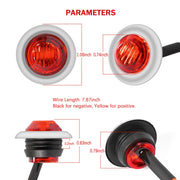 10 PCS MK-118 3/4 inch Metal Frame Car / Truck 3LEDs Side Marker Indicator Lights Bulb Lamp (Red Light)