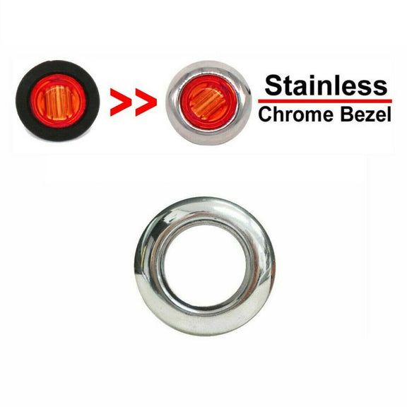 10 PCS MK-118 3/4 inch Metal Frame Car / Truck 3LEDs Side Marker Indicator Lights Bulb Lamp (Red Light)
