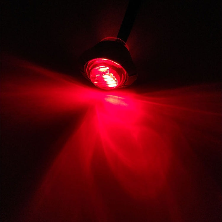 10 PCS MK-118 3/4 inch Metal Frame Car / Truck 3LEDs Side Marker Indicator Lights Bulb Lamp (Red Light)