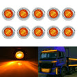 10 PCS MK-118 3/4 inch Metal Frame Car / Truck 3LEDs Side Marker Indicator Lights Bulb Lamp (Yellow Light) - Clearance Lights by PMC TechLife | Online Shopping South Africa | PMC TechLife | Buy Now Pay Later Mobicred