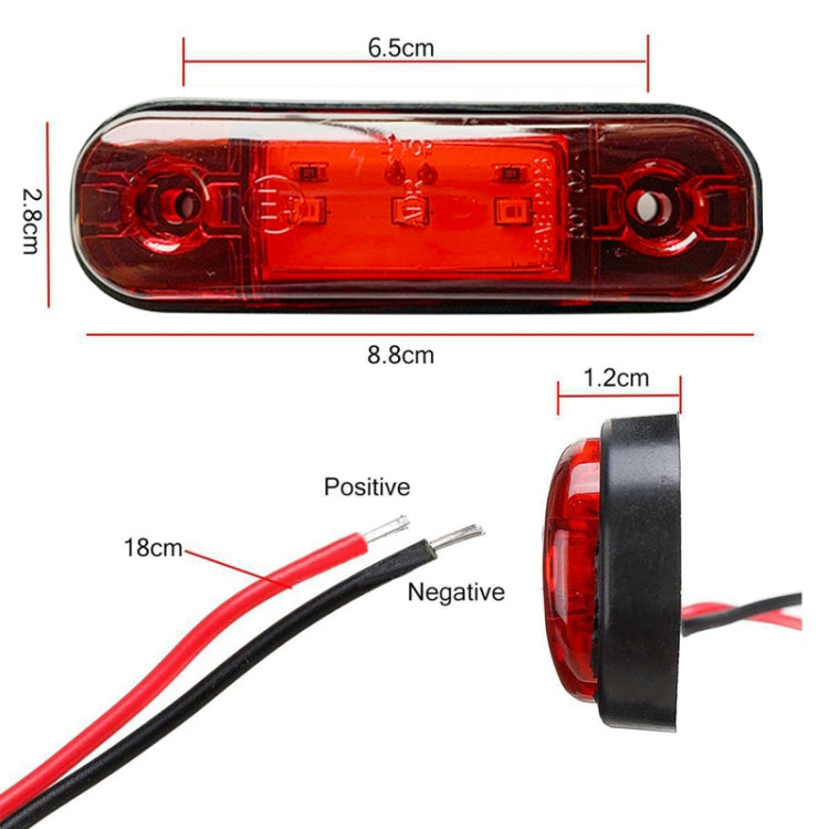 5 PCS MK-327 Car / Truck 3LEDs Side Marker Indicator Light Tail Light (White Light)
