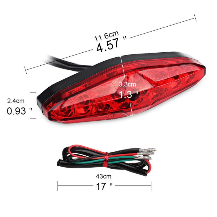 2 PCS KC-WD-NEW-3X Motorcycle LED Brake Light Running Lamp (Red)