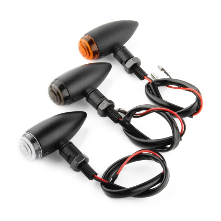 2 PCS KC805 Motorcycle Retro Metal Turn Signal Light (Transparent Black)