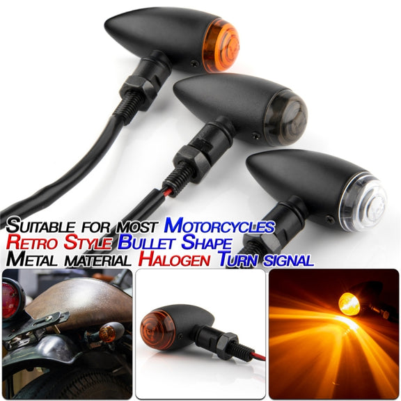 2 PCS KC805 Motorcycle Retro Metal Turn Signal Light (Yellow)