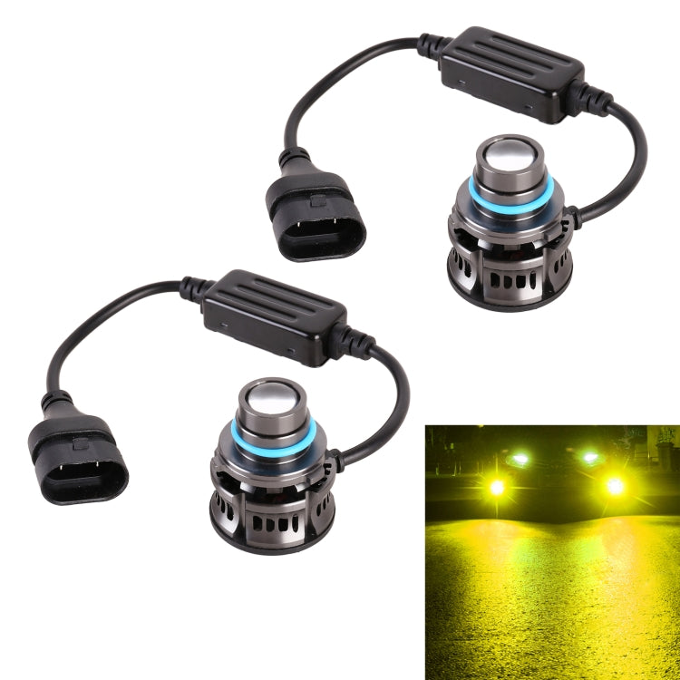 1 Pair 9005 27W / DC12V Car Aluminum Alloy LED Headlight (Gold Light)