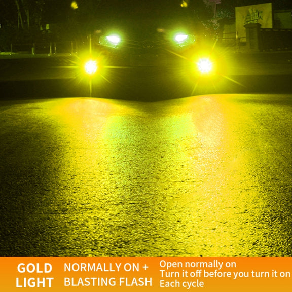 1 Pair 9005 27W / DC12V Car Aluminum Alloy Flashing LED Headlight (Gold Light)