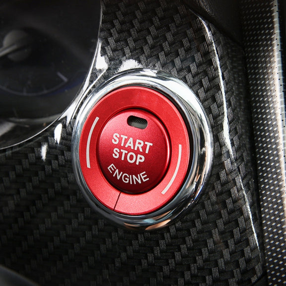 Car Engine Start Key Push Button Ring Trim Sticker for Infiniti (Red)