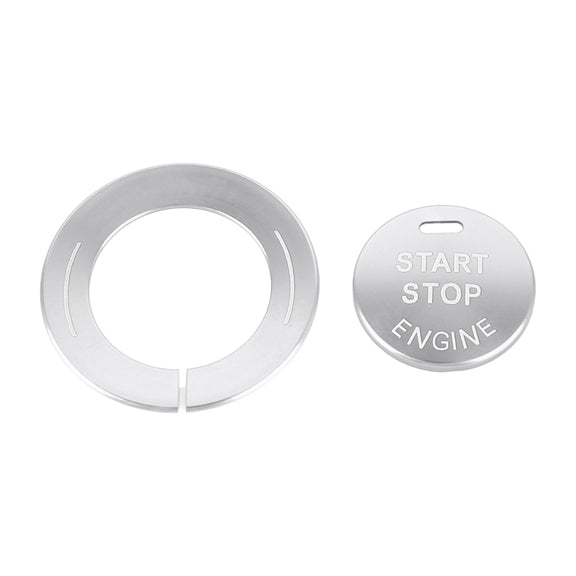 Car Engine Start Key Push Button Ring Trim Sticker for Infiniti (Silver)