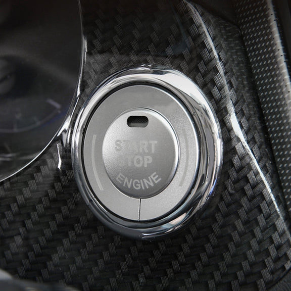 Car Engine Start Key Push Button Ring Trim Sticker for Infiniti (Silver)