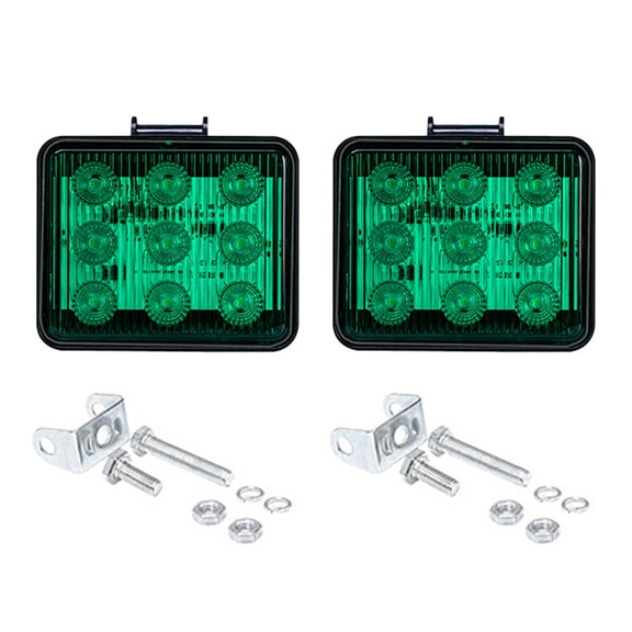 2 PCS ZS-7013 3 inch 9LEDs Strobe Water-resistant Car / Truck Warning Light (Green Light)