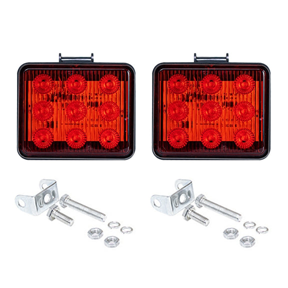 2 PCS ZS-7013 3 inch 9LEDs Strobe Water-resistant Car / Truck Warning Light (Red Light)