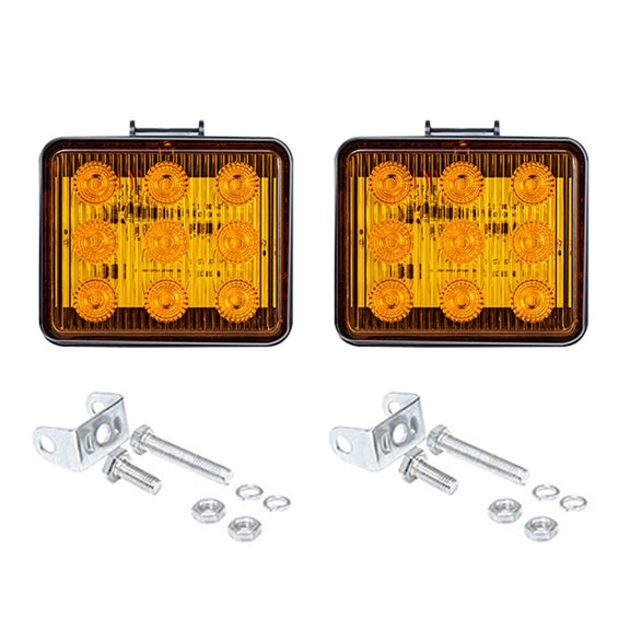 2 PCS ZS-7013 3 inch 9LEDs Strobe Water-resistant Car / Truck Warning Light (Yellow Light)