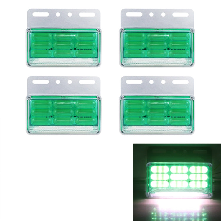4 PCS ZS-9001 DC24V 9D Water-resistant Car / Truck Side Marker Indicator Lights Bulb Lamp (Green Light)