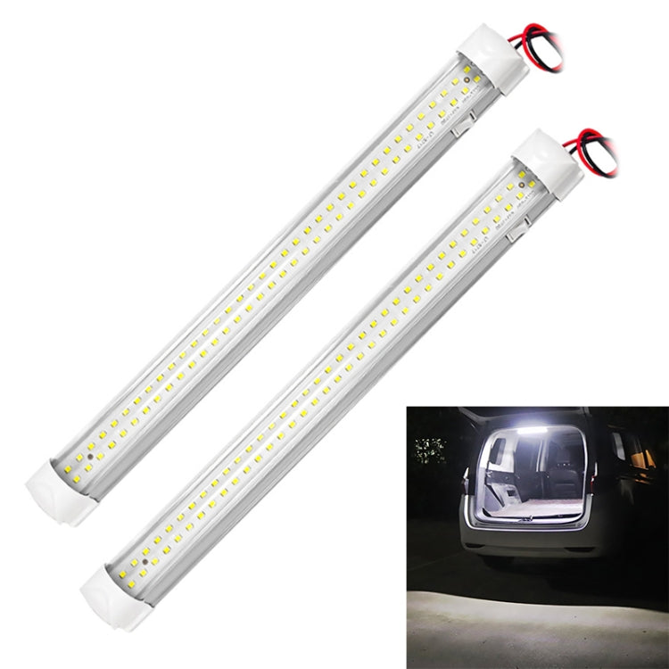 2 PCS ZS-3332 12-85V High Bright 72LEDs RV Dome Light Cabin Light Bar