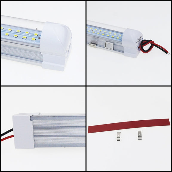 2 PCS ZS-3332 12-85V High Bright 72LEDs RV Dome Light Cabin Light Bar