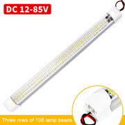 2 PCS ZS-3333 Top Switch Type 12-80V High Bright 108LEDs Car Dome Light Cabin Light Bar