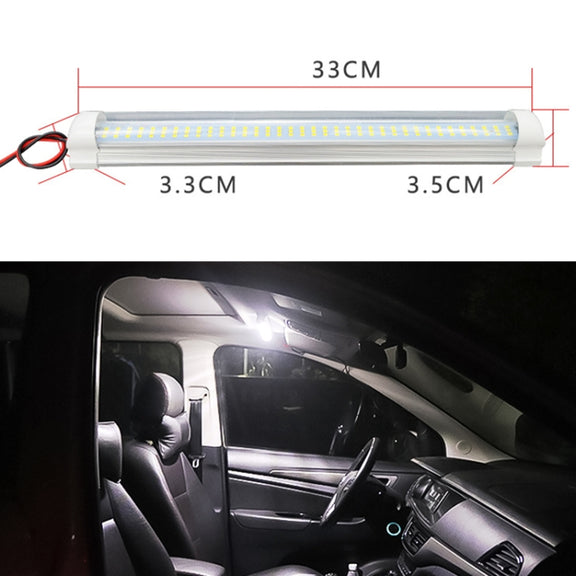 2 PCS ZS-3333 Top Switch Type 12-80V High Bright 108LEDs Car Dome Light Cabin Light Bar