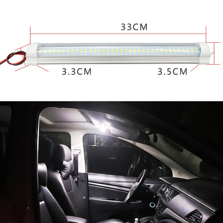 2 PCS ZS-3333 Top Switch Type 12-80V High Bright 108LEDs Car Dome Light Cabin Light Bar