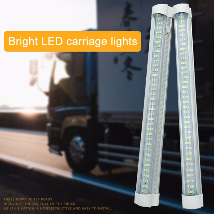 2 PCS ZS-3333 Top Switch Type 12-80V High Bright 108LEDs Car Dome Light Cabin Light Bar