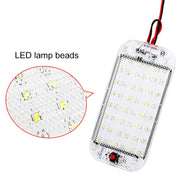 2 PCS ZS-3350 DC12-85V High Bright 48LEDs Lamp Beads Car Dome Light Cabin Light Bar