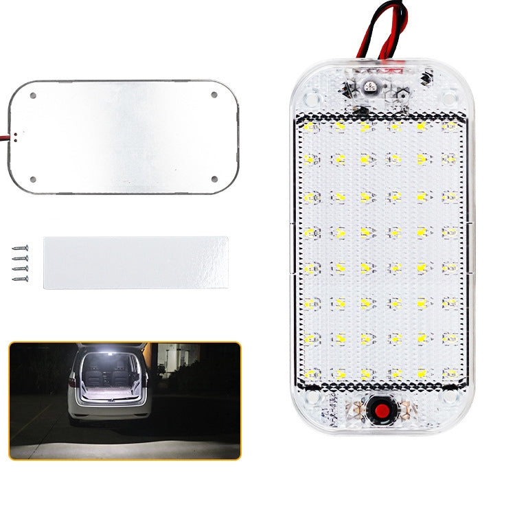 2 PCS ZS-3350 DC12-85V High Bright 48LEDs Lamp Beads Car Dome Light Cabin Light Bar