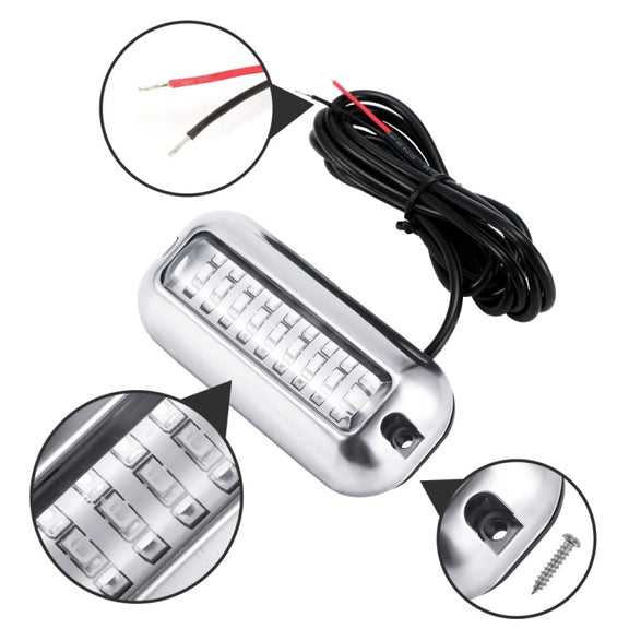2 PCS MK-027 Ship / Yacht 10-30V 27LEDs Water-resistant Stainless Steel Underwater Light(Blue Light)