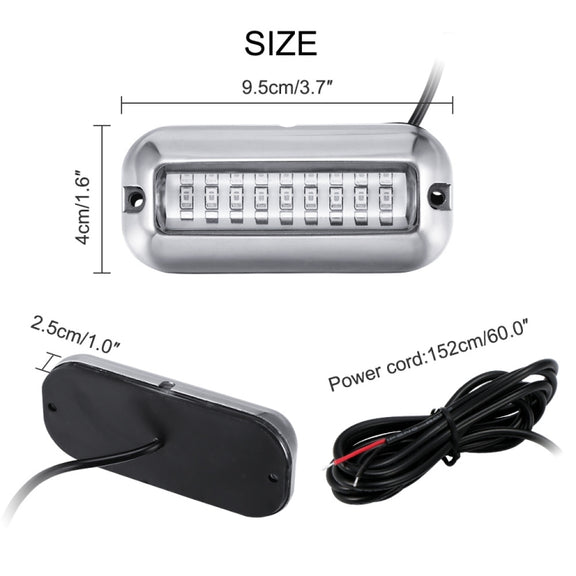 2 PCS MK-027 Ship / Yacht 10-30V 27LEDs Water-resistant Stainless Steel Underwater Light(Red Light)
