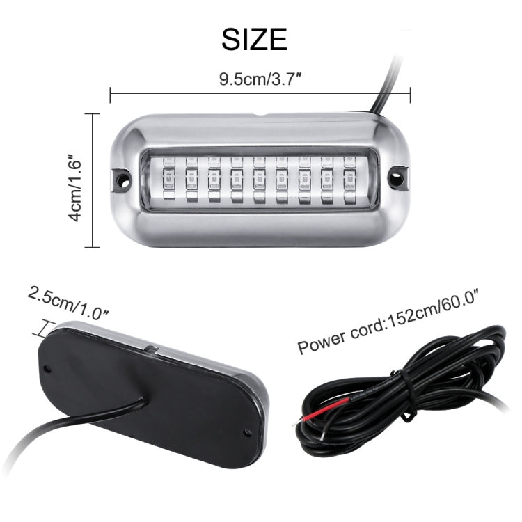 2 PCS MK-027 Ship / Yacht 10-30V 27LEDs Water-resistant Stainless Steel Underwater Light(Blue Light)