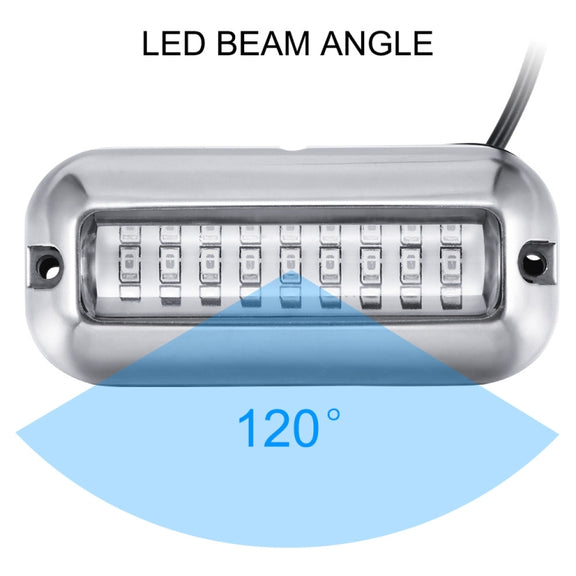 2 PCS MK-027 Ship / Yacht 10-30V 27LEDs Water-resistant Stainless Steel Underwater Light(Red Light)