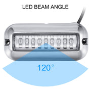2 PCS MK-027 Ship / Yacht 10-30V 27LEDs Water-resistant Stainless Steel Underwater Light(Green Light)