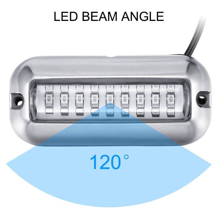 2 PCS MK-027 Ship / Yacht 10-30V 27LEDs Water-resistant Stainless Steel Underwater Light(Green Light)