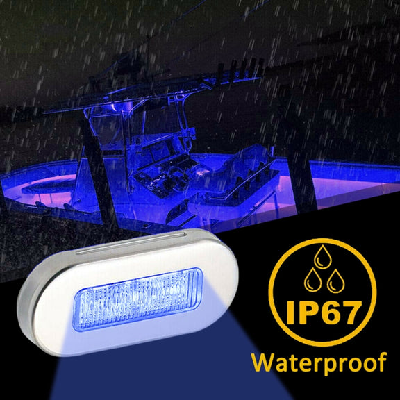 MK-056 Ship / Yacht 3 inch 12V LED Water-resistant Stainless Steel Underwater Light (Blue Light)