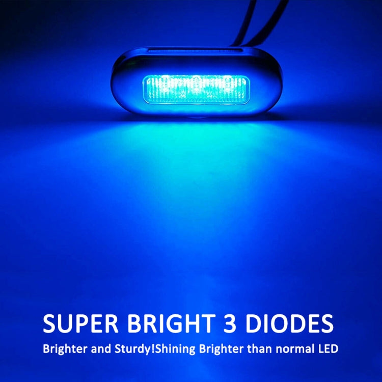 MK-056 Ship / Yacht 3 inch 12V LED Water-resistant Stainless Steel Underwater Light (Blue Light)