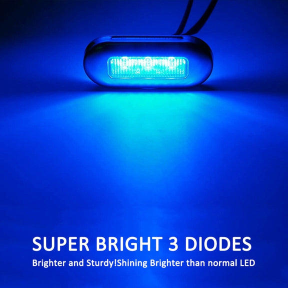 MK-056 Ship / Yacht 3 inch 12V LED Water-resistant Stainless Steel Underwater Light (Blue Light)