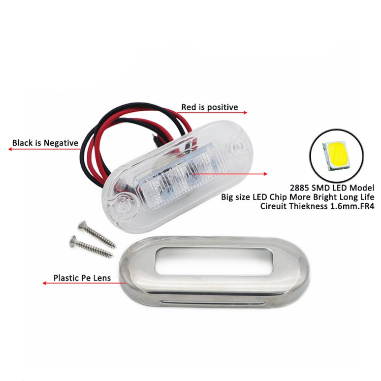 MK-056 Ship / Yacht 3 inch 12V LED Water-resistant Stainless Steel Underwater Light (Blue Light)