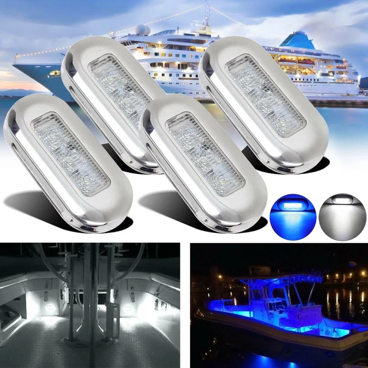 MK-056 Ship / Yacht 3 inch 12V LED Water-resistant Stainless Steel Underwater Light (Blue Light)