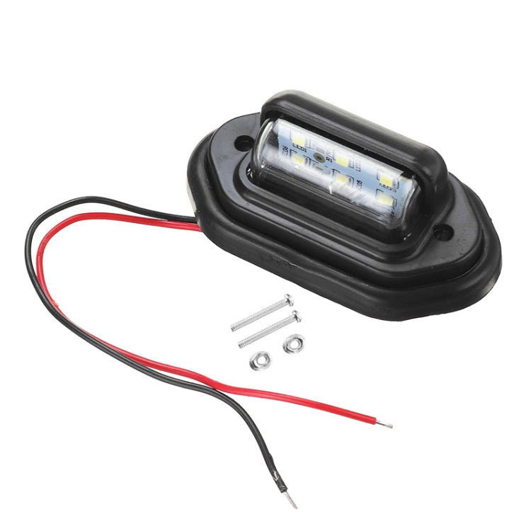 2 PCS MK-257 Car Van Bus Trailer LED Taillight Side Light 12-30V 6LEDs License Plate Light (Silver)