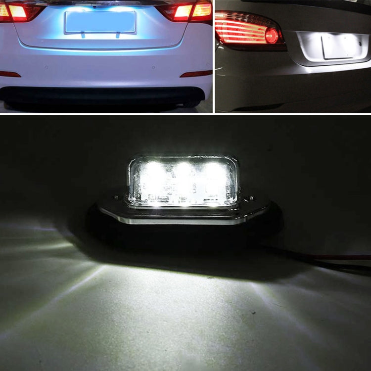 2 PCS MK-257 Car Van Bus Trailer LED Taillight Side Light 12-30V 6LEDs License Plate Light (Silver)