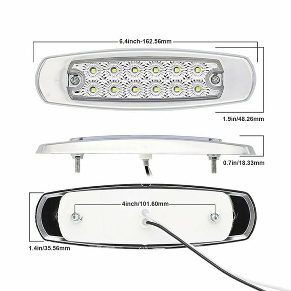 4 PCS MK-338 DC12-24V Truck 12LEDs Side Clearance Maker Light (Yellow Light)