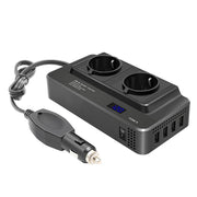 DC12V 200W AC220V Car Smart Multi-functional Digital Display Inverter, EU Plug