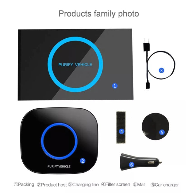 MC-CZ00 Car Negative Ion Smart USB Air Purifier(Black)