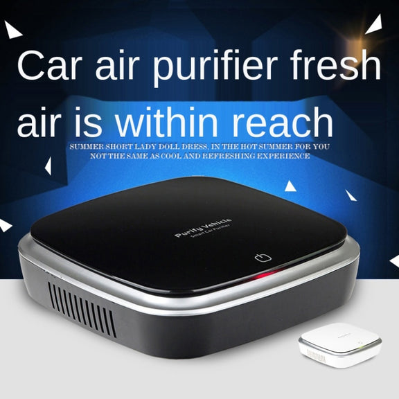 XJ-005 Car Solar Energy Negative Ion Smart USB Air Purifier (Black)