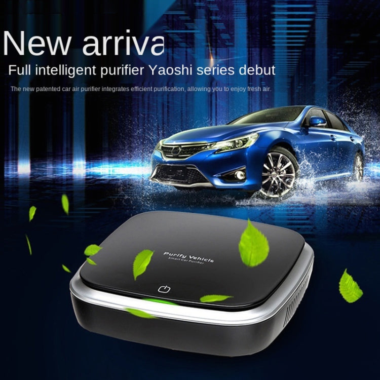 XJ-005 Car Solar Energy Negative Ion Smart USB Air Purifier (Black)