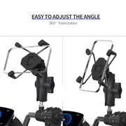 ZH-1558D1 Motorcycle M10 Ball Joint X-shape Aluminum Alloy Phone Holder
