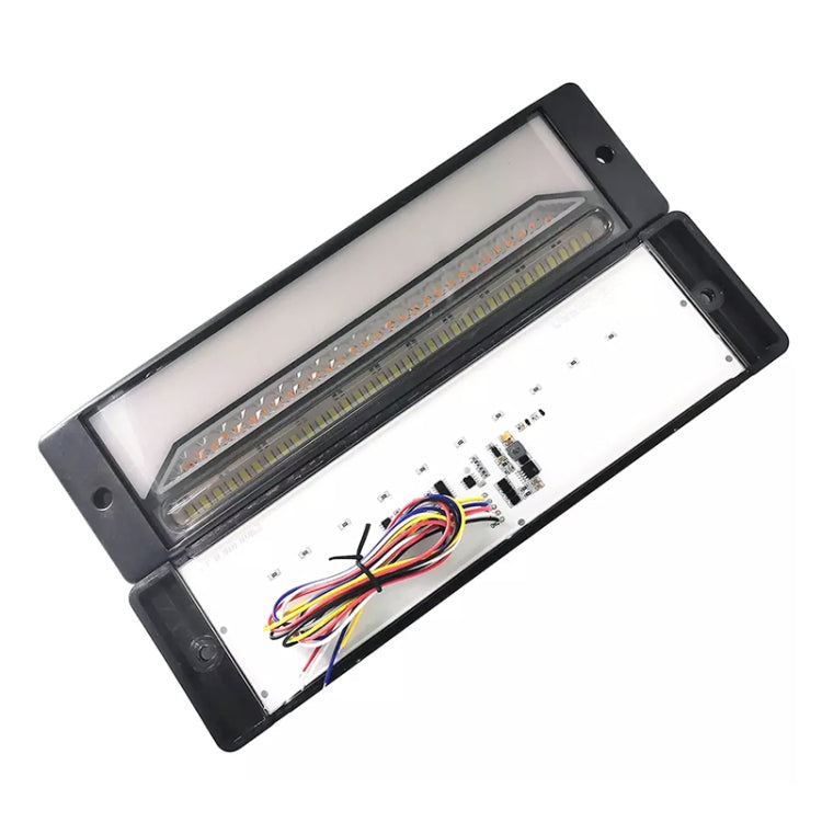 2 PCS Heavy-duty Truck Trailer 147LED Light Guide Three-color Brake Light (Transparent)