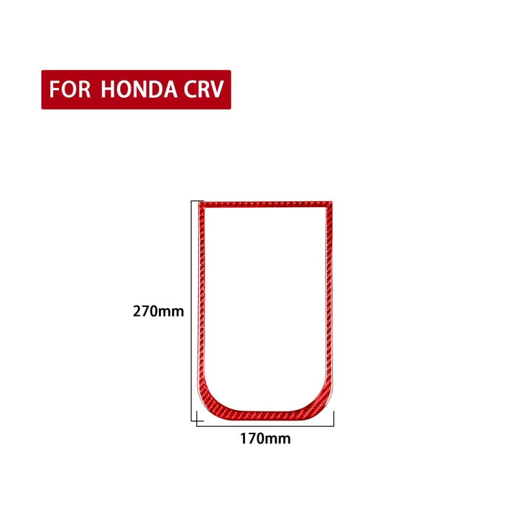For Honda CRV 2007-2011 Carbon Fiber Car Handheld Box Panel Frame Decorative Sticker,Left and Right Drive Universal (Red)