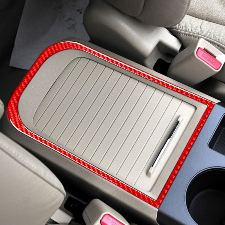 For Honda CRV 2007-2011 Carbon Fiber Car Handheld Box Panel Frame Decorative Sticker,Left and Right Drive Universal (Red)