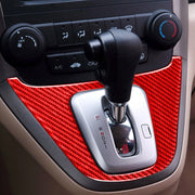 For Honda CRV 2007-2011 Carbon Fiber Car Gear Panel Frame Decorative Sticker,Left and Right Drive Universal (Red)