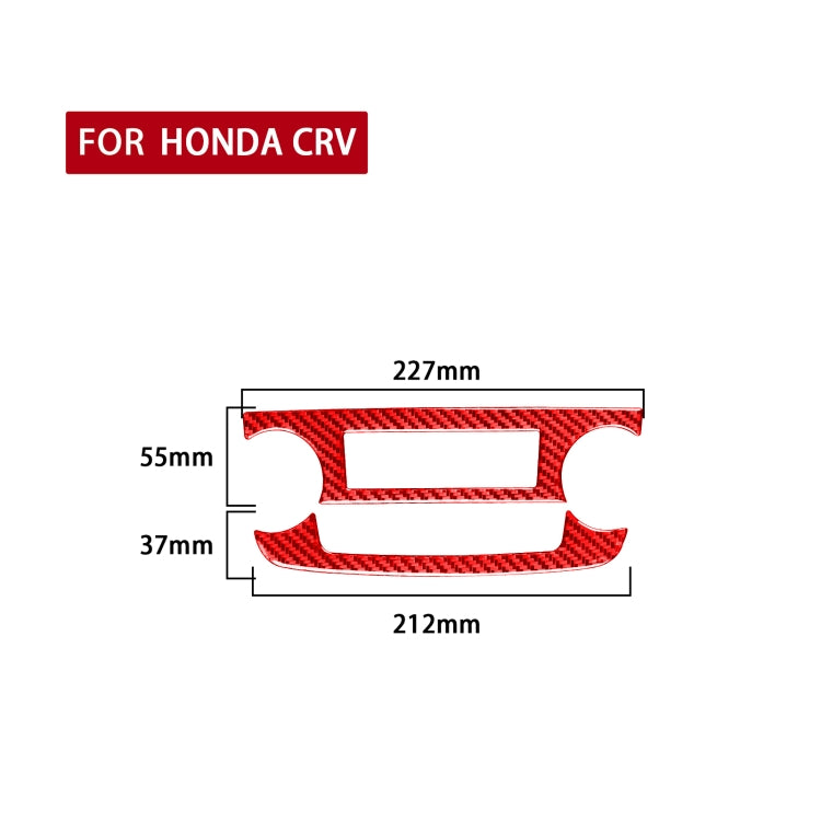 2 PCS Set for Honda CRV 2007-2011 Carbon Fiber Car Central Control CD Volume Switch Frame Decorative Sticker,Left and Right Drive Universal (Red)